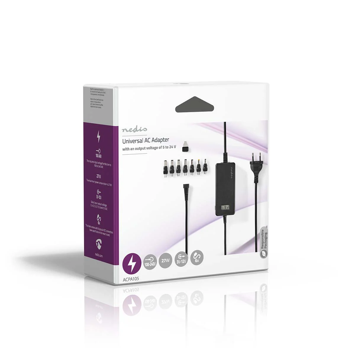 Universele AC-Stroomadapter 36W - 12 / 13 / 14 / 15 / 16 / 17 / 18 / 18.5 / 19 / 19.5 / 20 / 21 / 22 / 23 / 24 V DC - 1.80m - Image 10