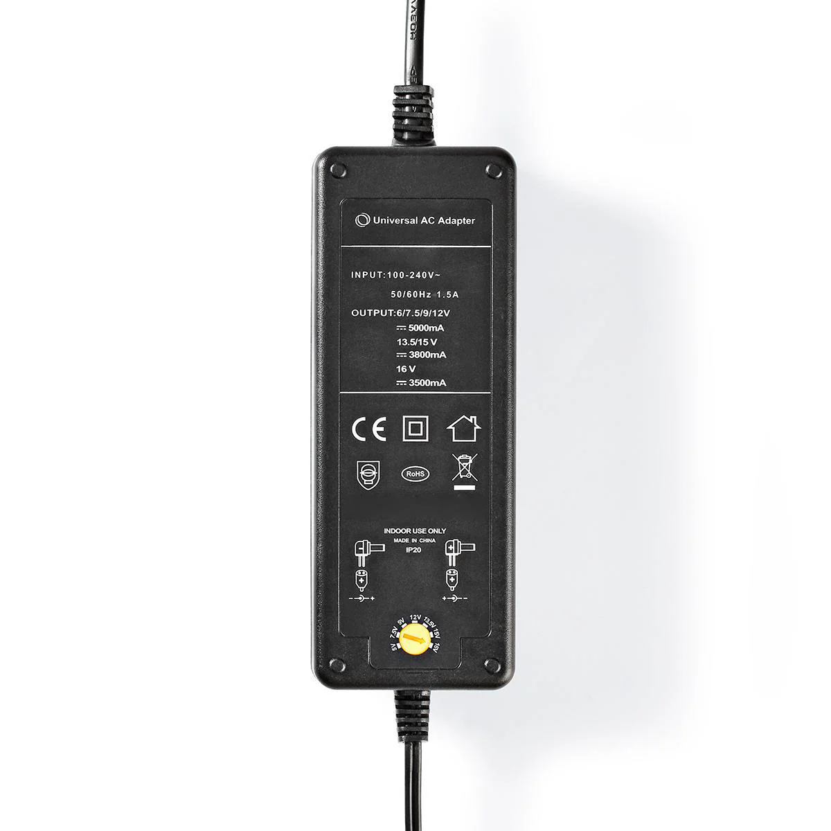 Universele AC-Stroomadapter 60W - 6 / 7.5 / 9 / 12 / 13.5 / 15 / 16 V DC - 1.10m - Image 3