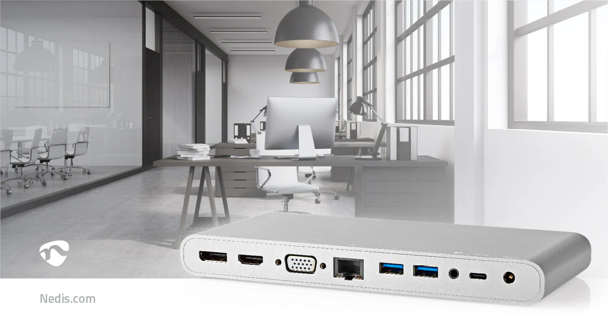USB Docking Station USB 3.2 Gen 1 - USB-C™ Male - DisplayPort Female / HDMI™ Output / RJ45 Female / VGA Female 15p / 2x 3,5 mm Female / 2x USB-C™ / 4x USB-A - Image 12