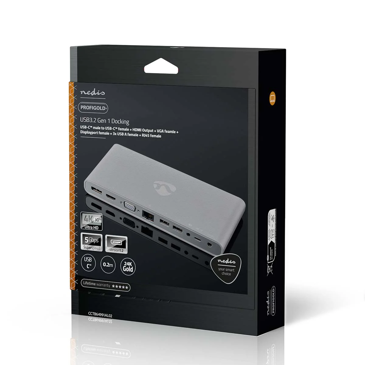 USB Docking Station USB 3.2 Gen 1 - USB-C™ Male - DisplayPort Female / HDMI™ Output / RJ45 Female / VGA Female 15p / 2x 3,5 mm Female / 2x USB-C™ / 4x USB-A - Image 9