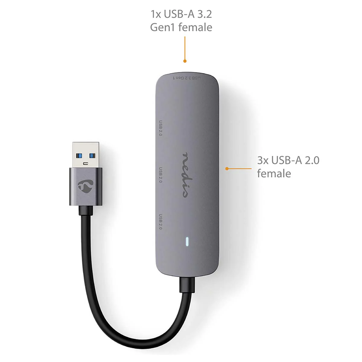 USB-Hub USB-A Male - 4x USB A Female - 4-Poorts poort(en) - Image 7