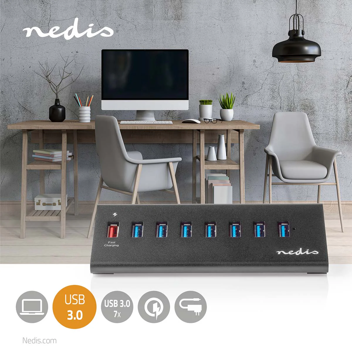 USB-Hub USB Micro-B Female - USB-A Female - QC3.0 / USB 3.2 Gen 1 - Image 7
