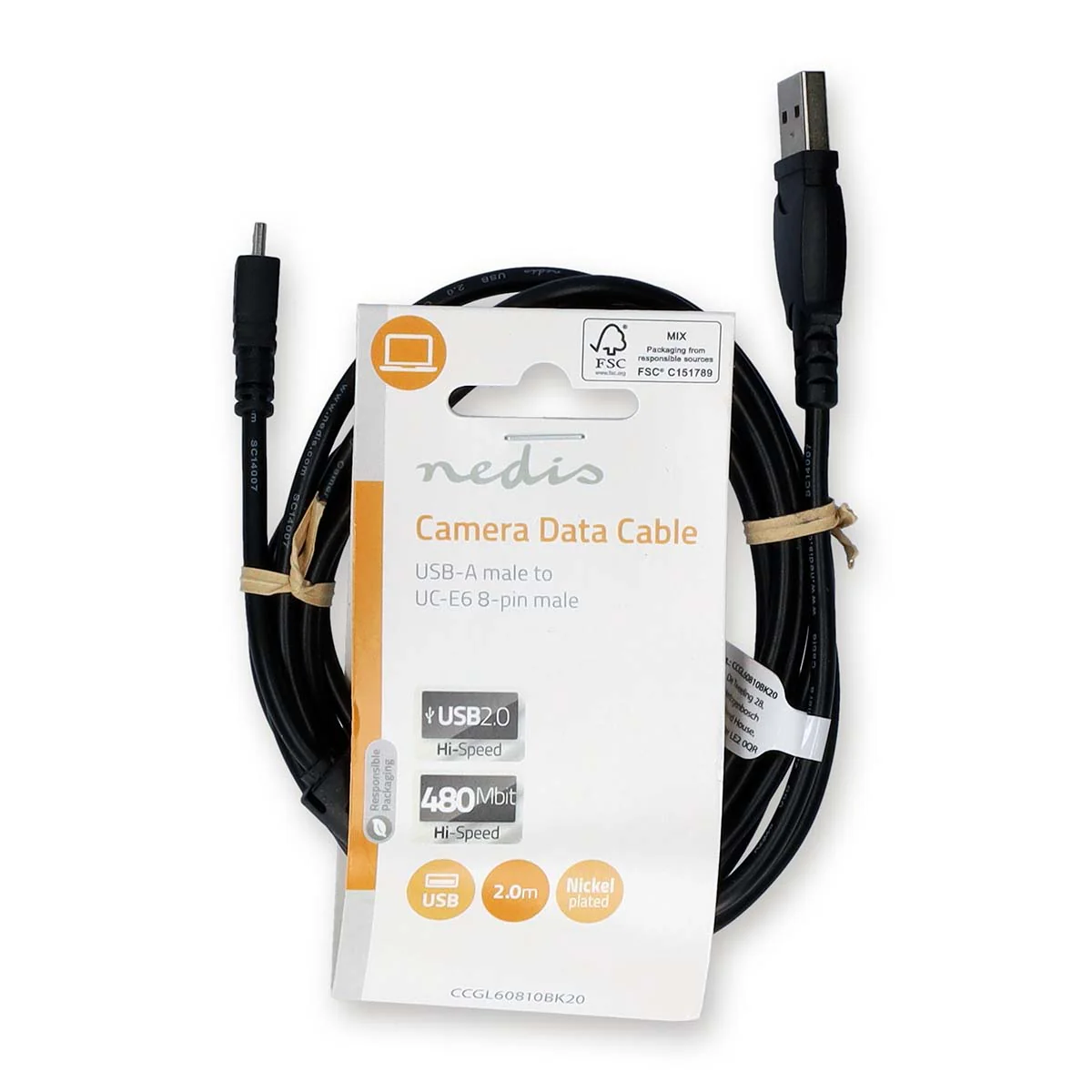 USB-Kabel USB 2.0 - USB-A Male - US-E6 8-pins Male - Image 3