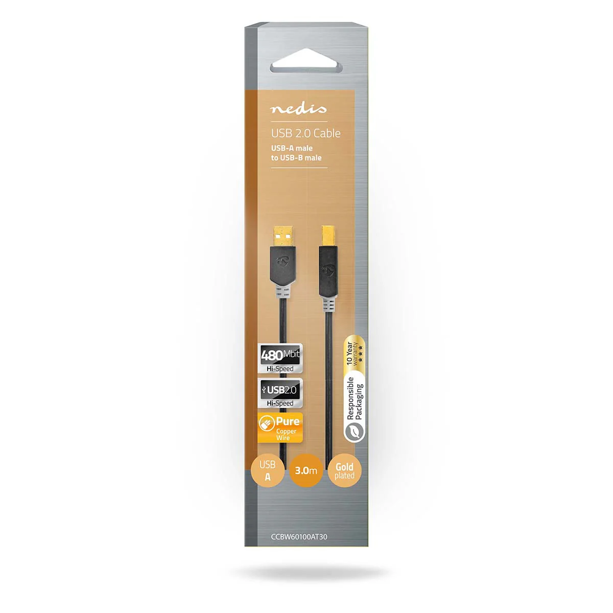 USB-Kabel USB 2.0 - USB-A Male - USB-B Male - Image 4