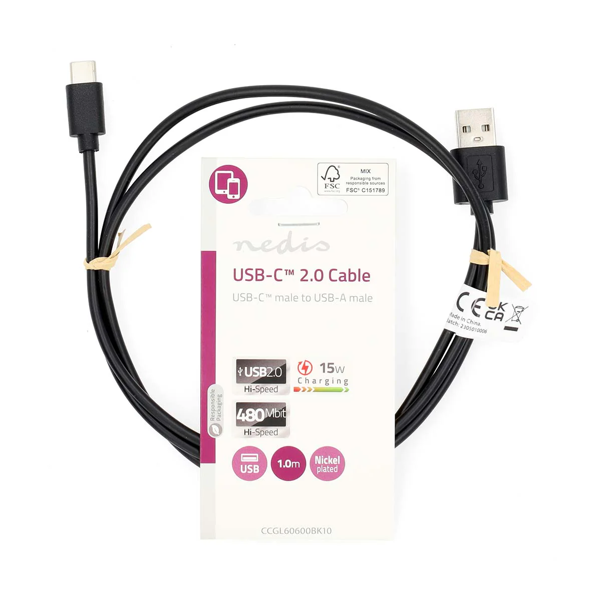 USB-Kabel USB 2.0 - USB-A Male - USB-C™ Male - Image 3