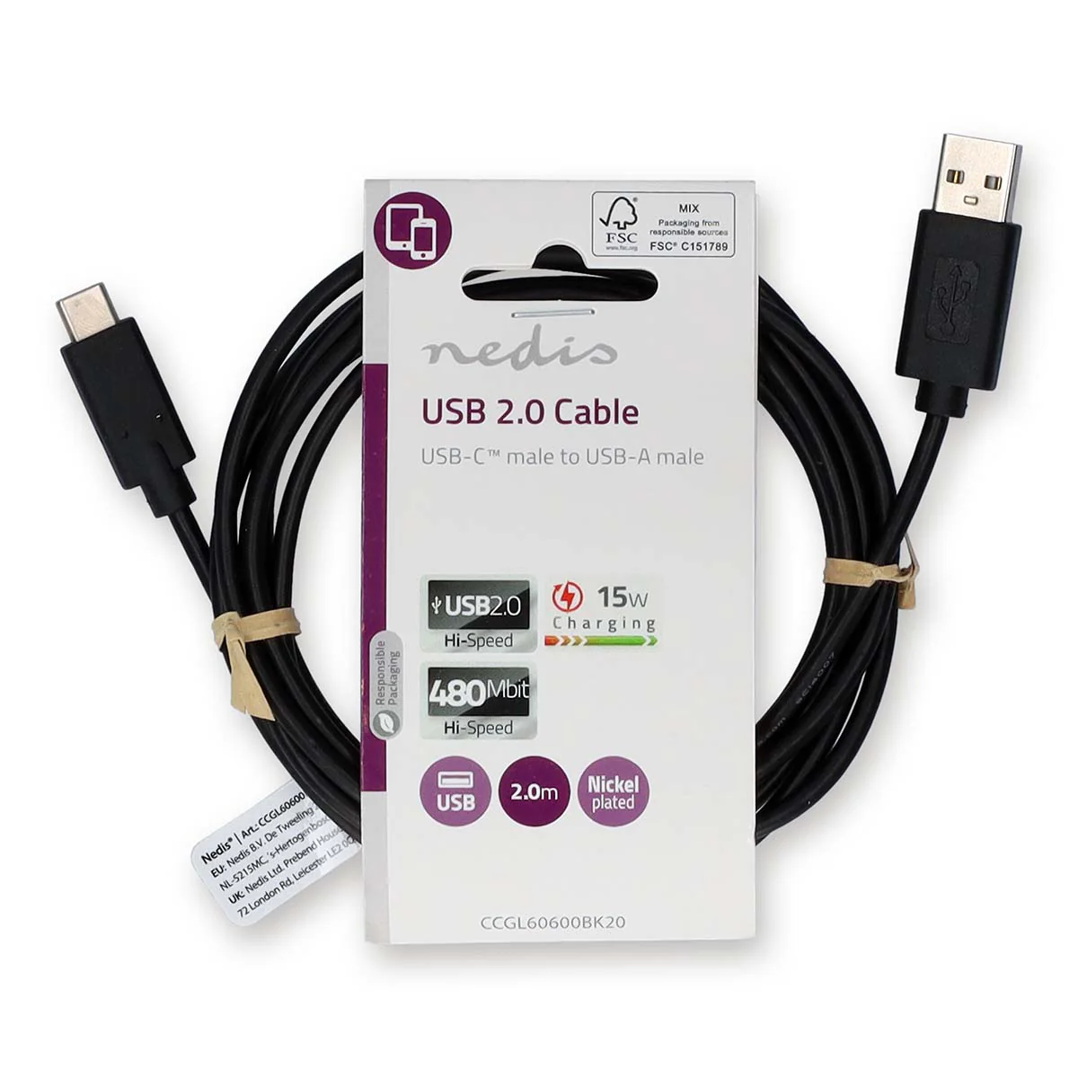 USB-Kabel USB 2.0 - USB-A Male - USB-C™ Male - Image 4