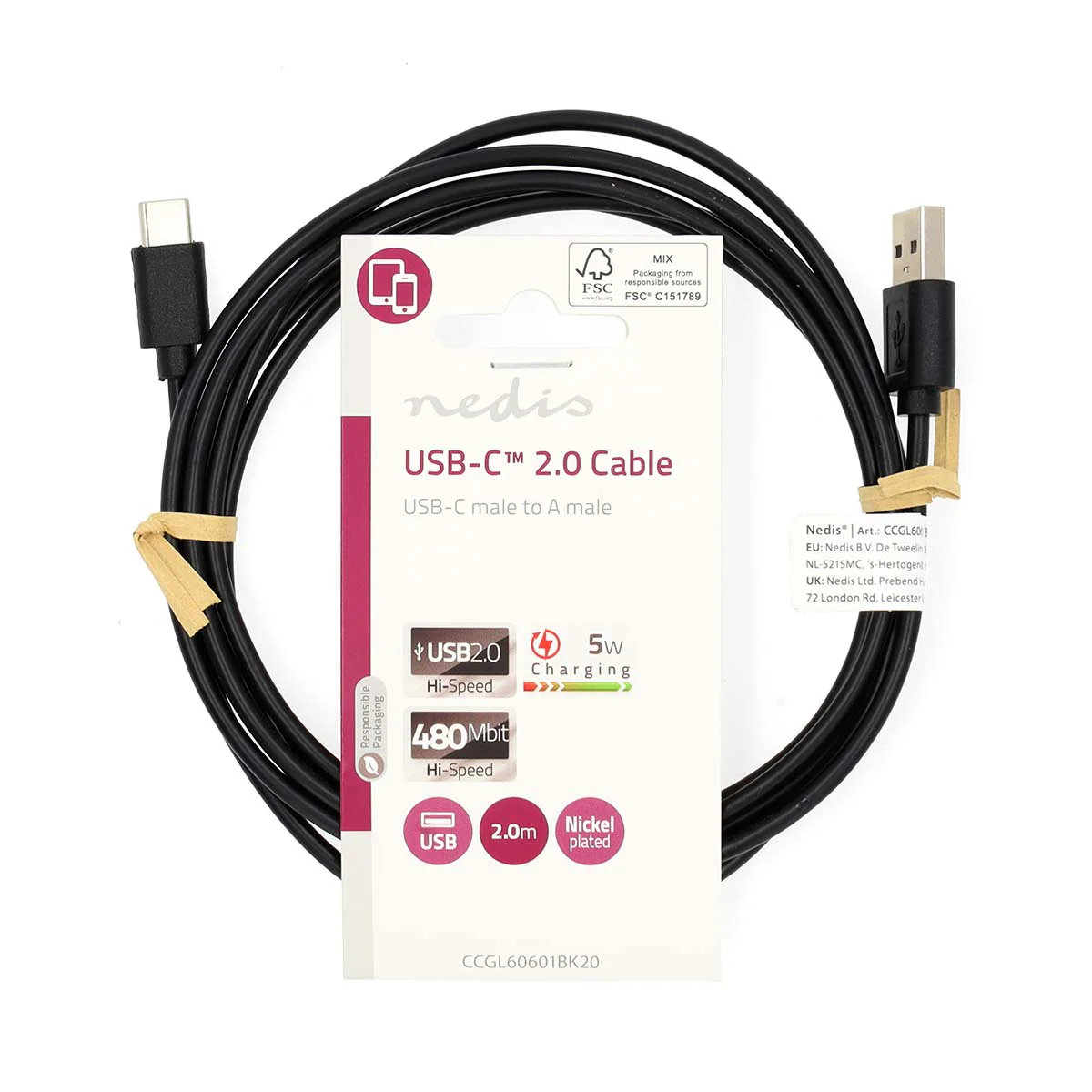 USB-Kabel USB 2.0 - USB-A Male - USB-C™ Male - Image 4