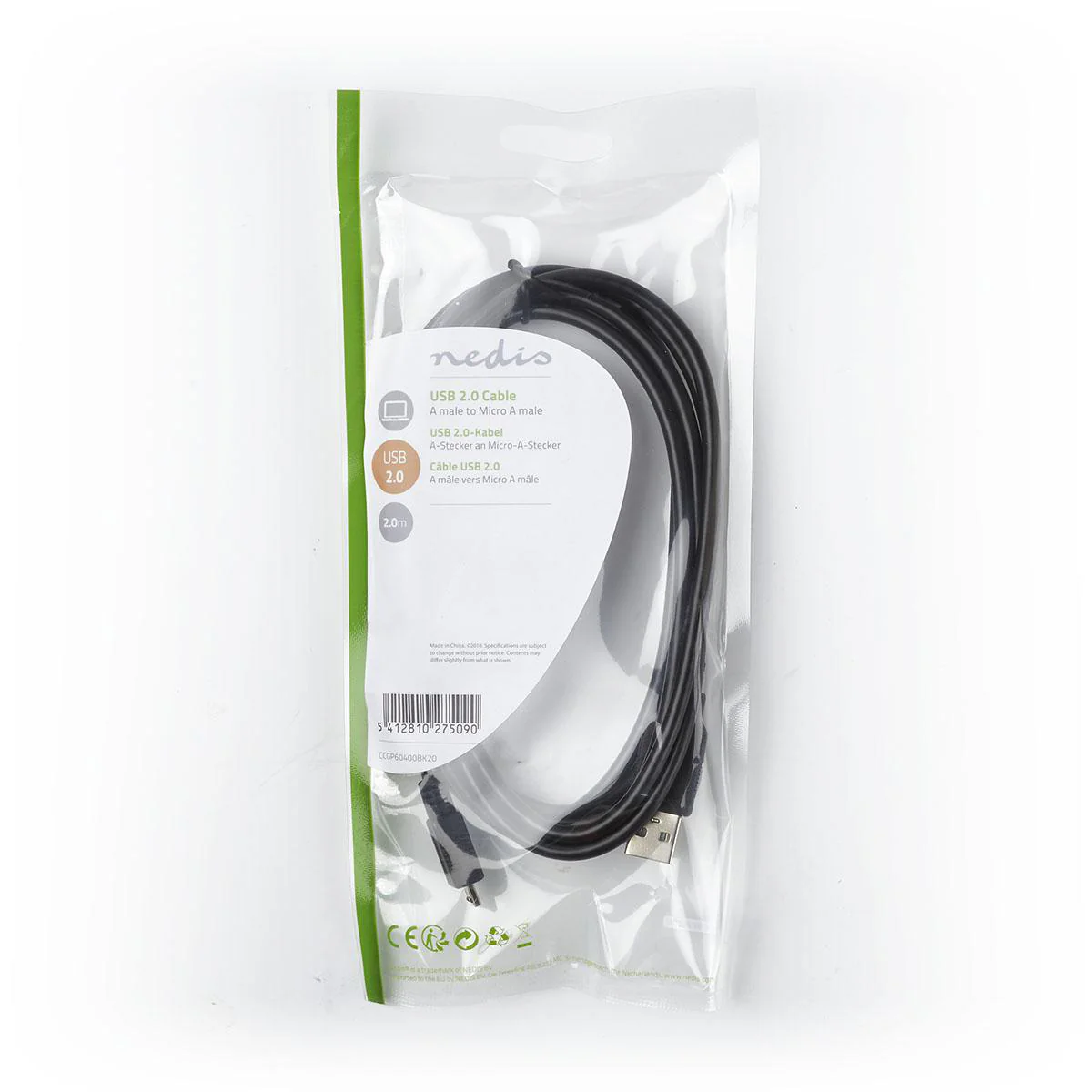 USB-Kabel USB 2.0 - USB-A Male - USB Micro-A - Image 3