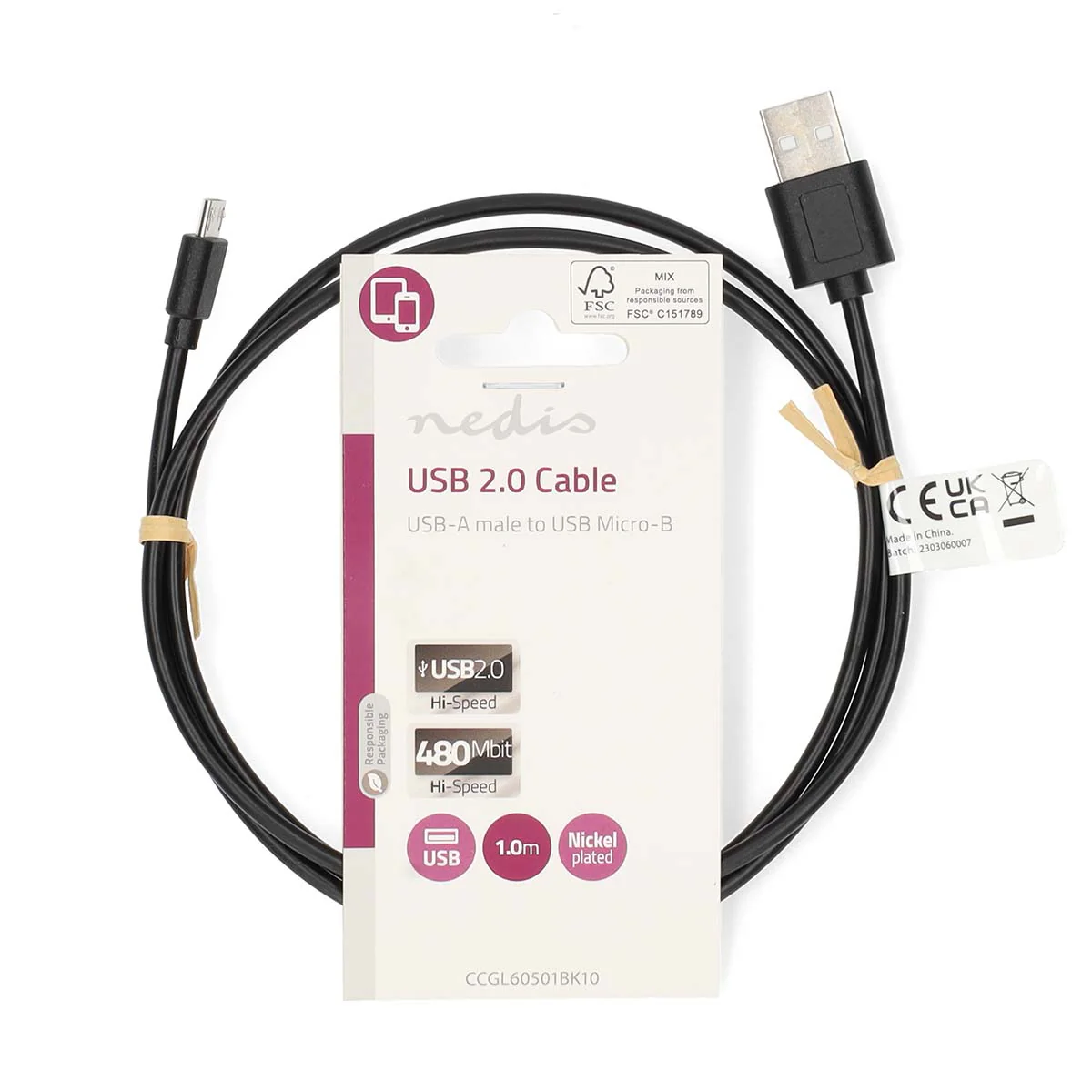 USB-Kabel USB 2.0 - USB-A Male - USB Micro-B Male - Image 3