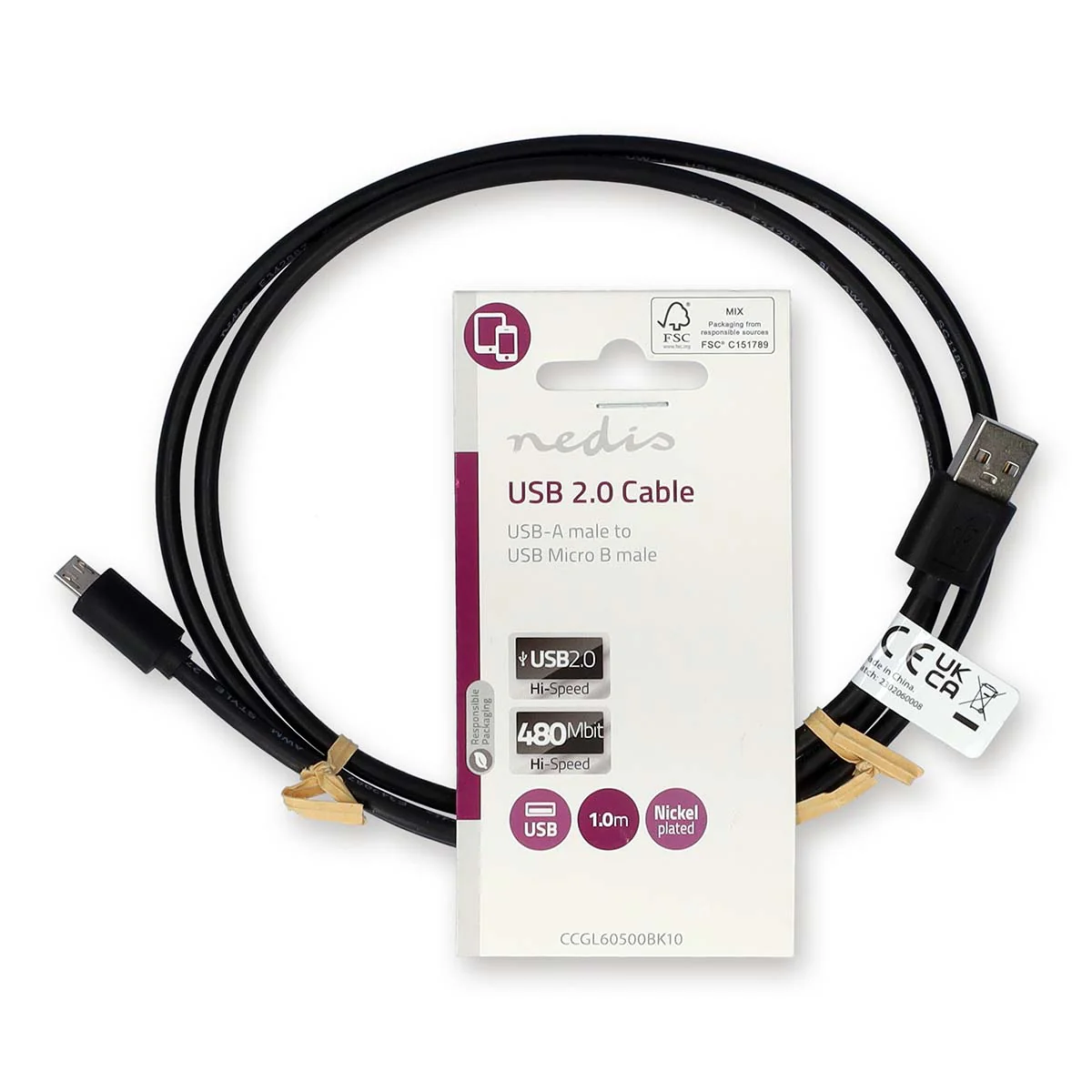 USB-Kabel USB 2.0 - USB-A Male - USB Micro-B Male - Image 3