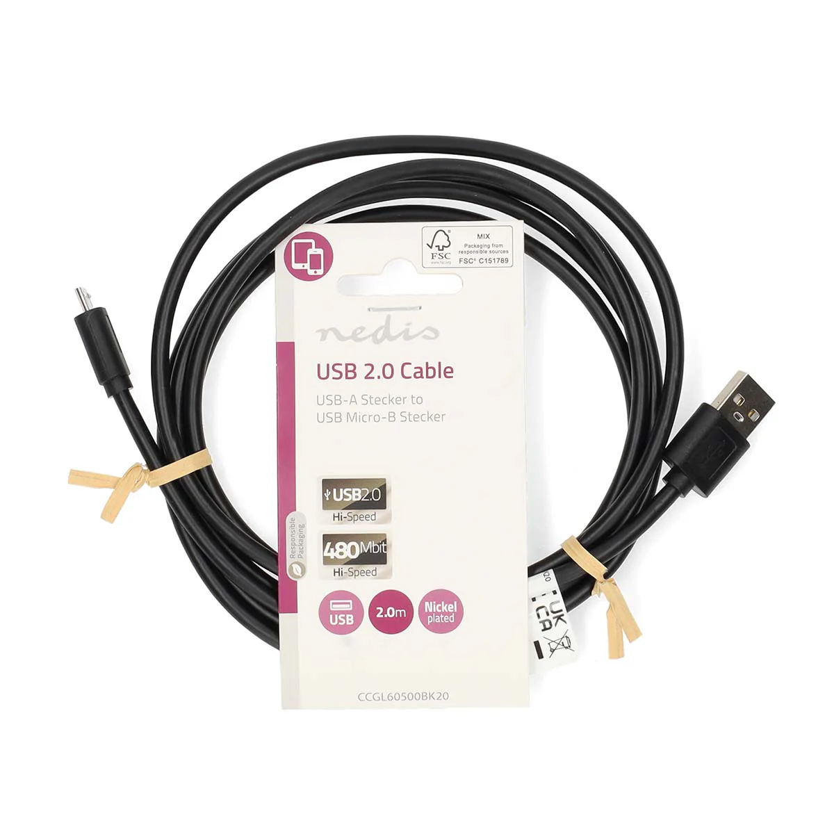 USB-Kabel USB 2.0 - USB-A Male - USB Micro-B Male - Image 5