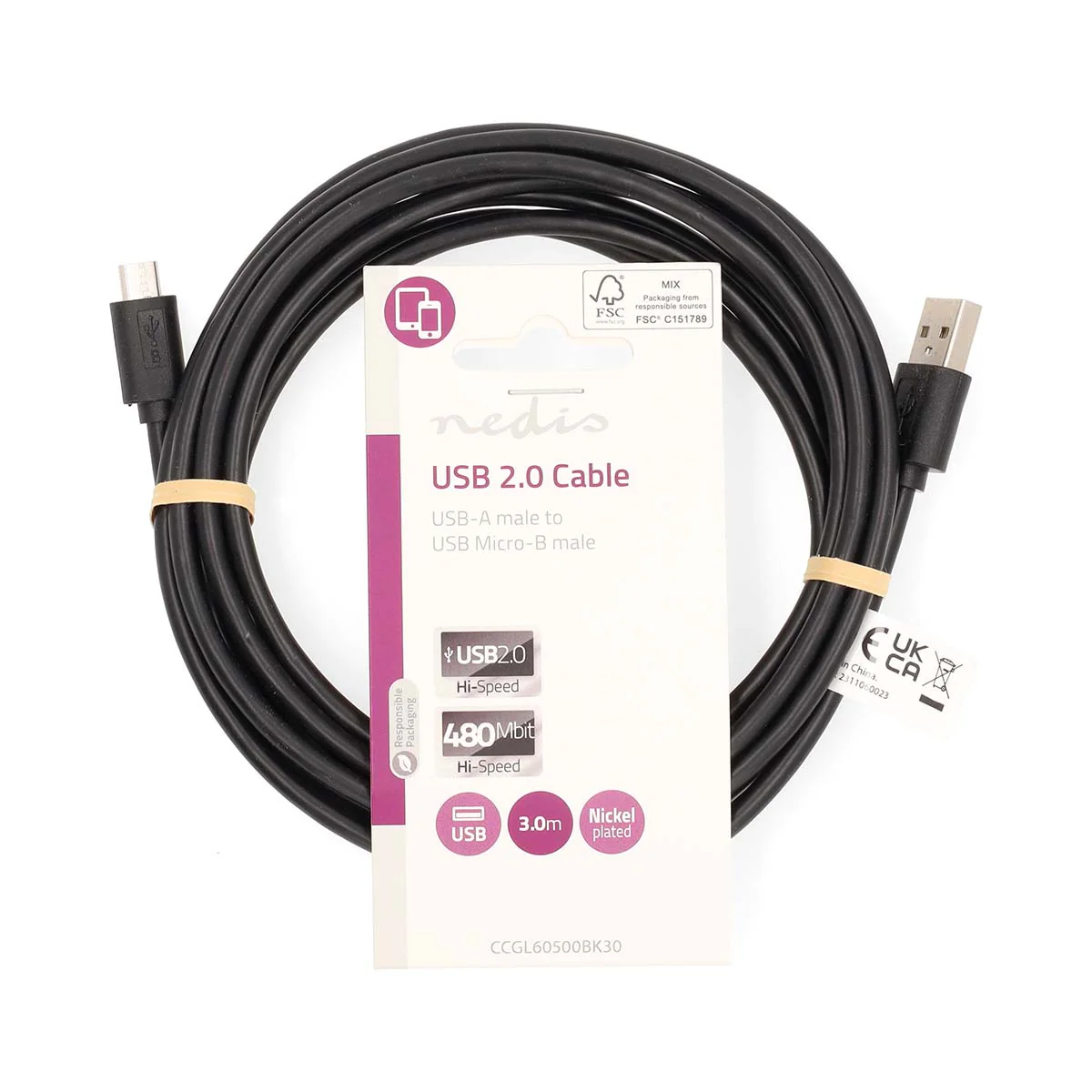 USB-Kabel USB 2.0 - USB-A Male - USB Micro-B Male - Image 6