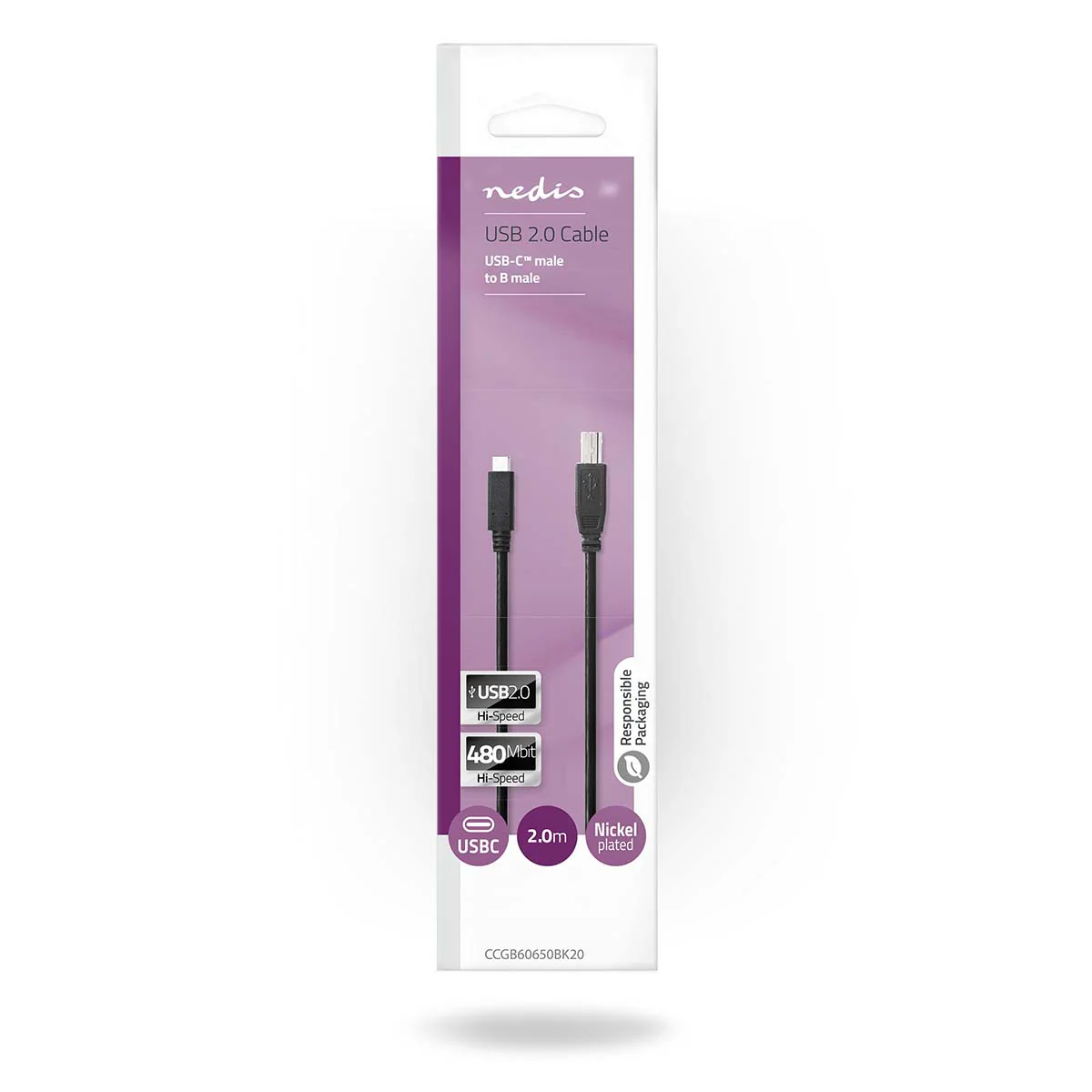 USB-Kabel USB 2.0 - USB-C™ Male - USB-B Male - Image 3