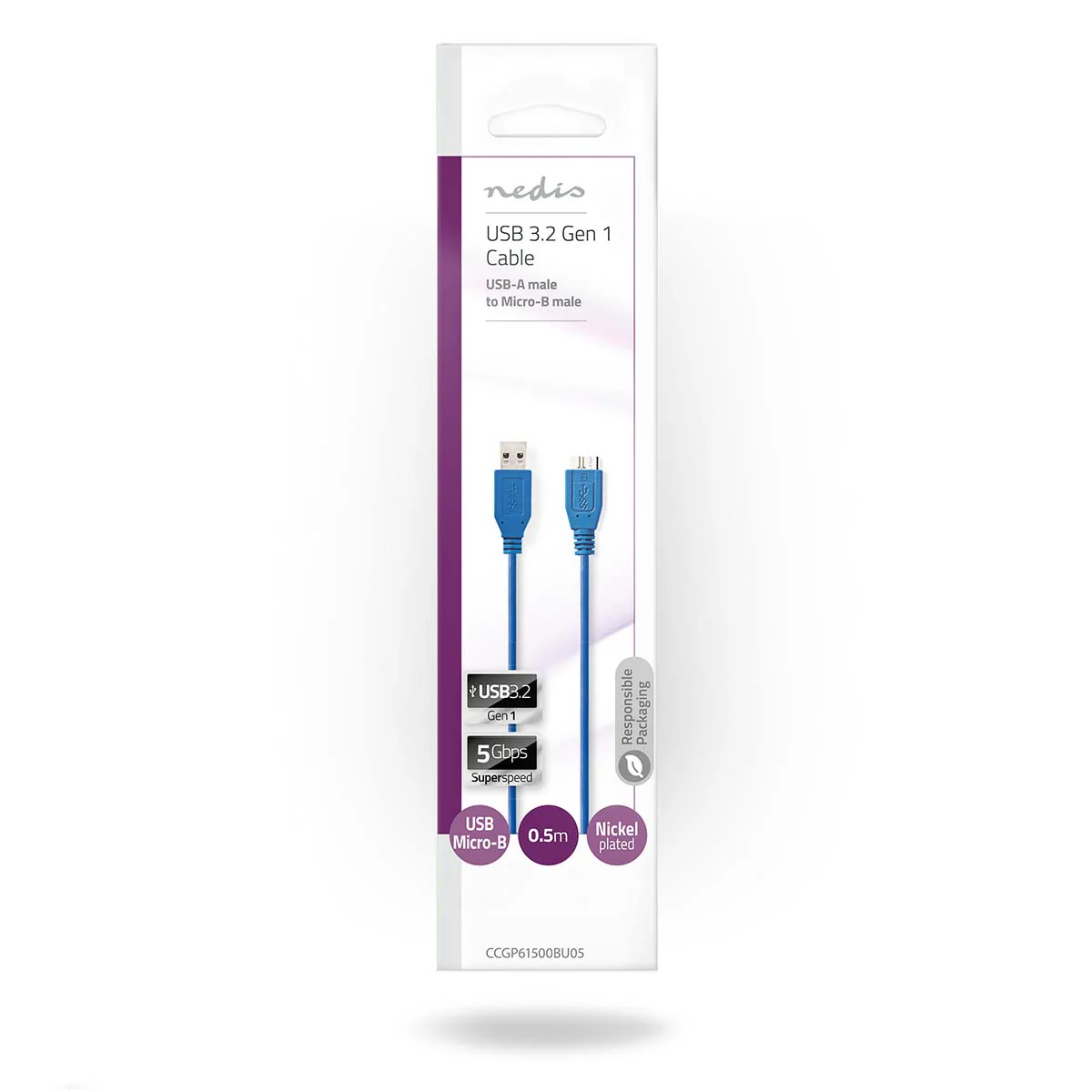 USB-Kabel USB 3.2 Gen 1 - USB-A Male - USB Micro-B Male - Image 3