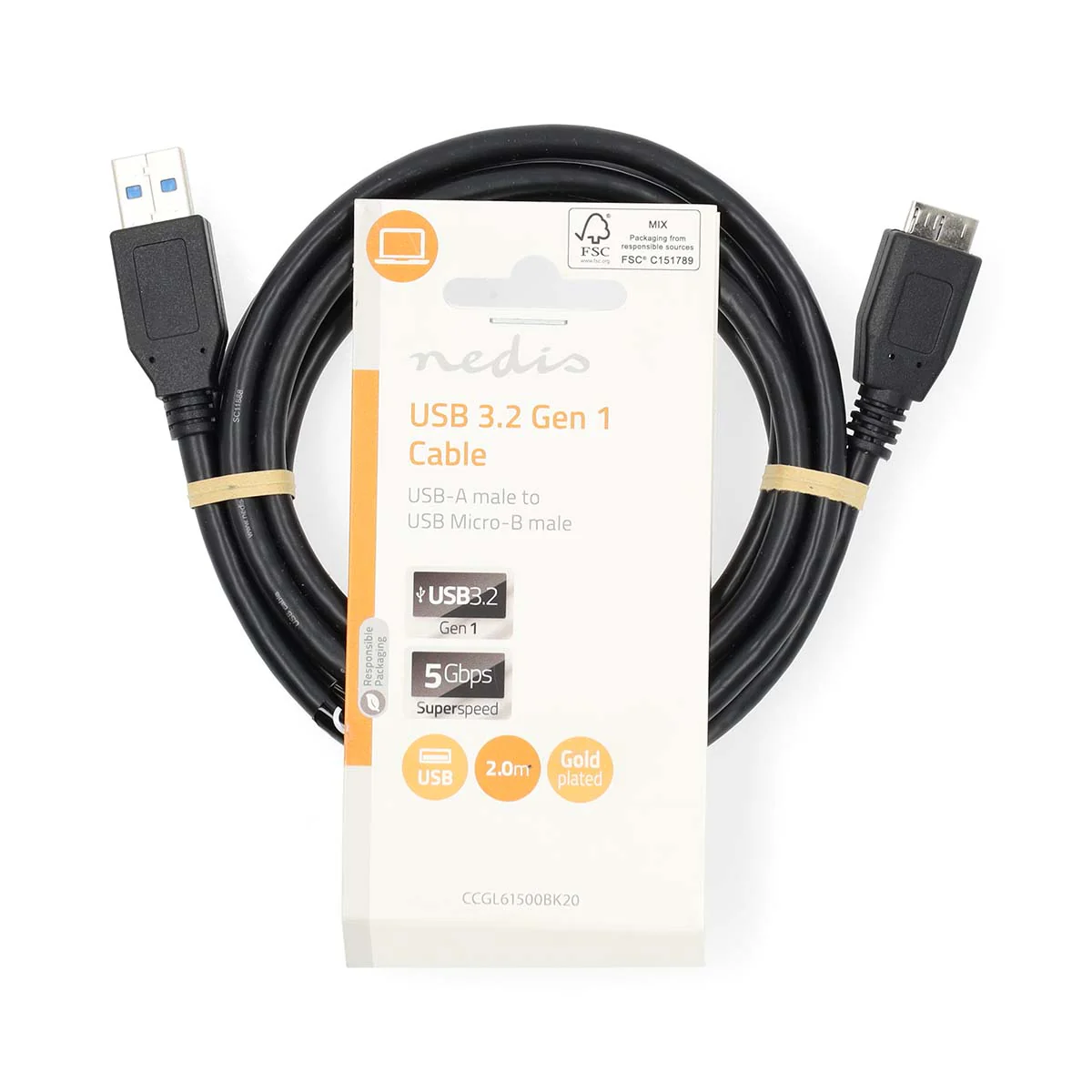 USB-Kabel USB 3.2 Gen 1 - USB-A Male - USB Micro-B Male - Image 4