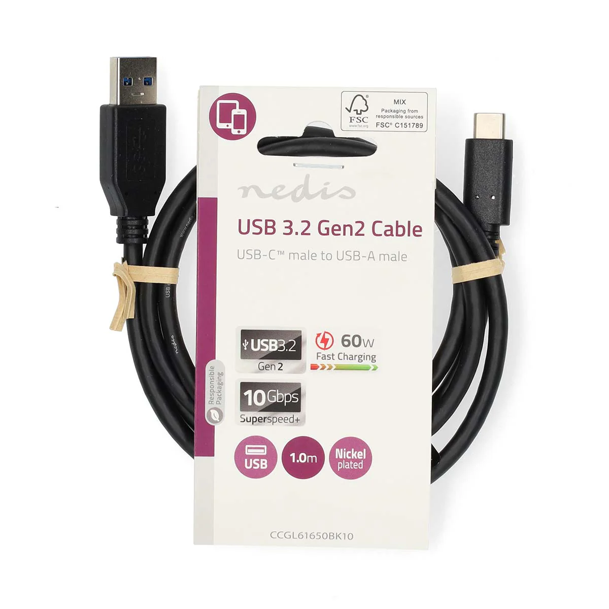 USB-Kabel USB 3.2 Gen 2 - USB-A Male - USB-C™ Male - Image 3
