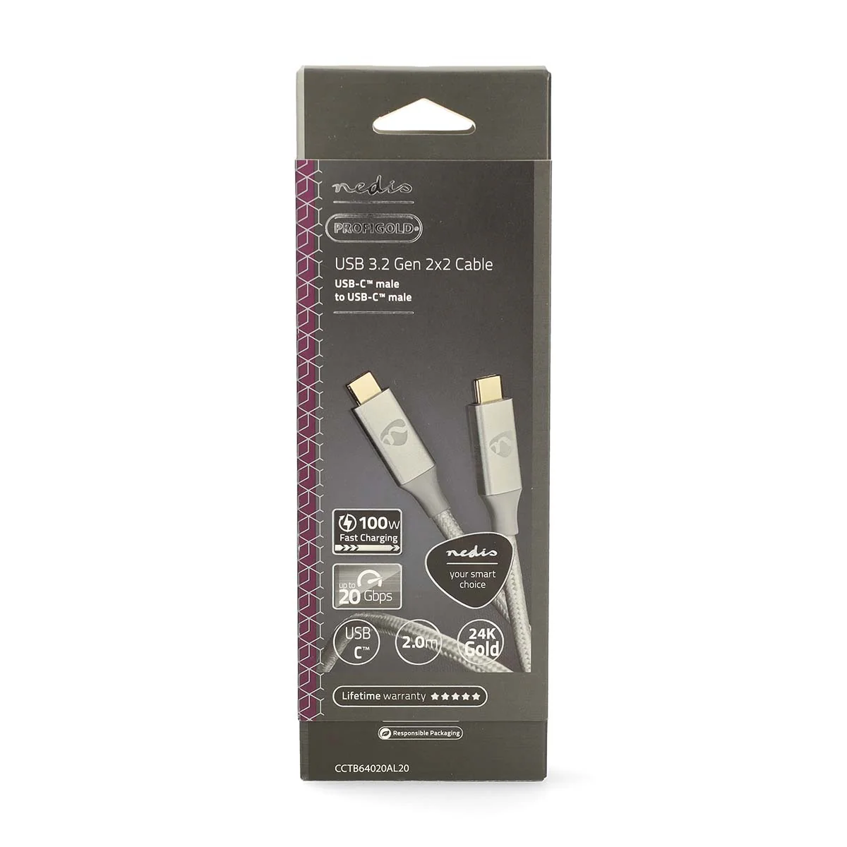 USB-Kabel USB 3.2 Gen 2x2 - USB-C™ Male - USB-C™ Male - Image 5