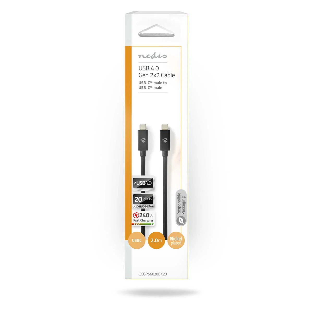 USB-Kabel USB 4.0 Gen 2x2 - USB-C™ Male - USB-C™ Male - Image 3