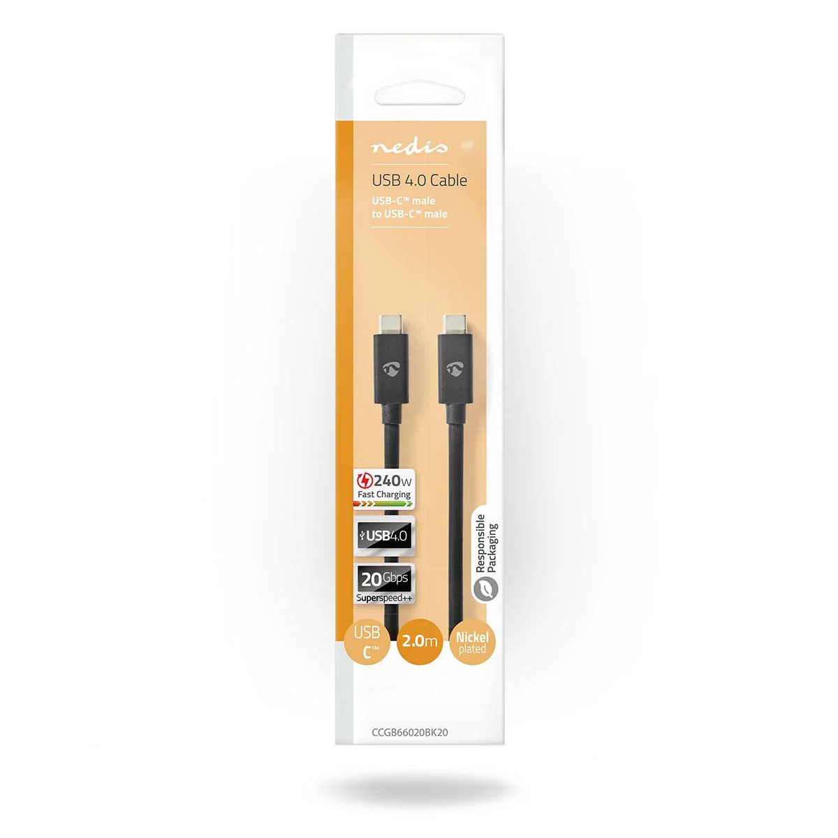 USB-Kabel USB 4.0 Gen 2x2 - USB-C™ Male - USB-C™ Male - Image 3