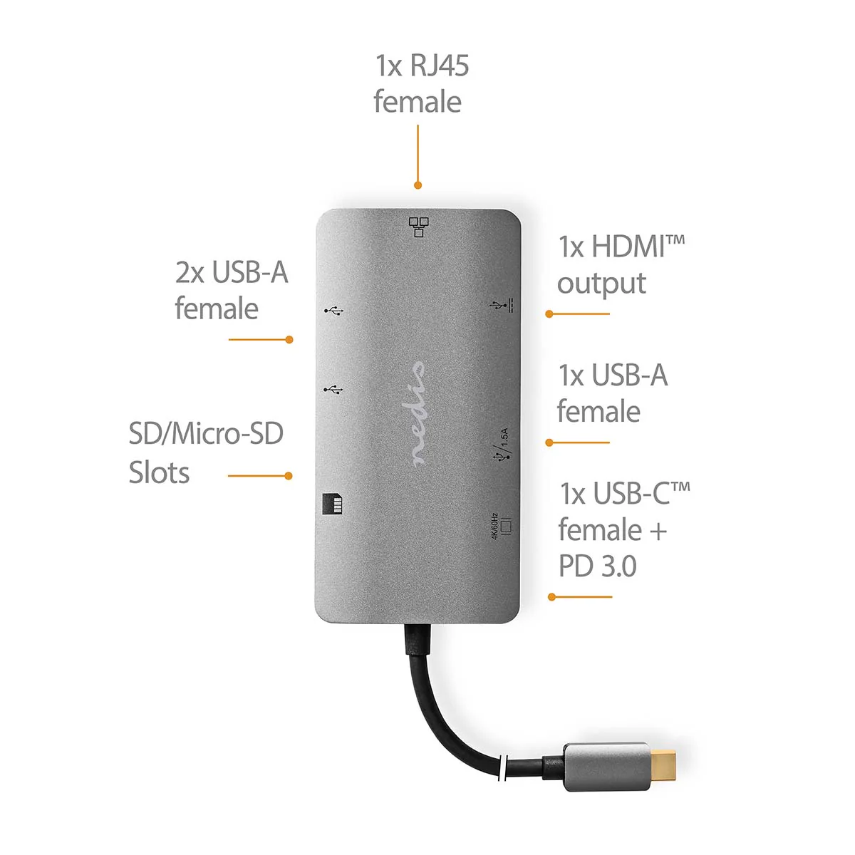 USB Multi-Port Adapter 7-in-1 - USB 3.2 Gen 1 - USB-C™ Male - Image 8