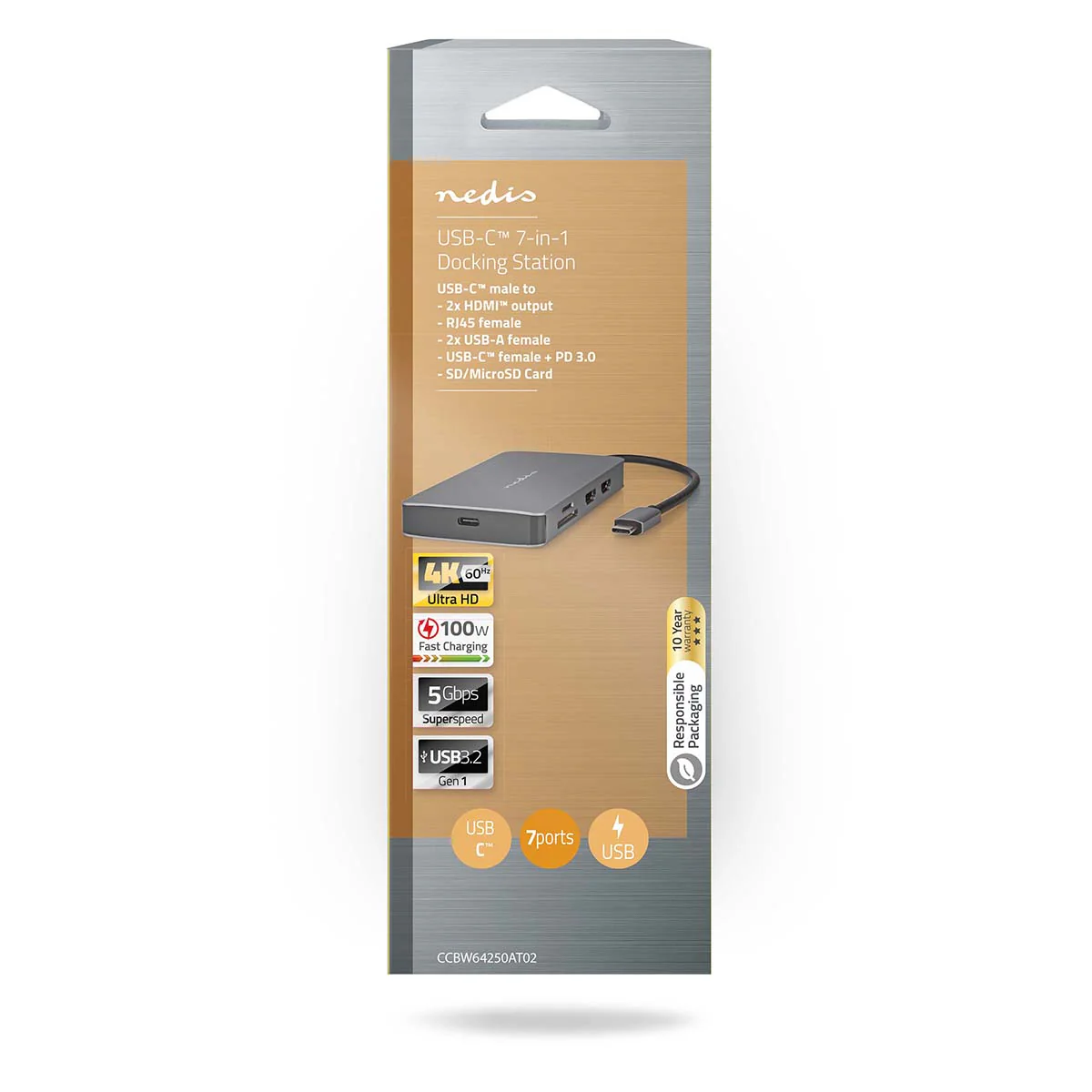 USB Multi-Port Adapter 7-in-1 - USB 3.2 Gen 1 - USB-C™ Male - Image 10