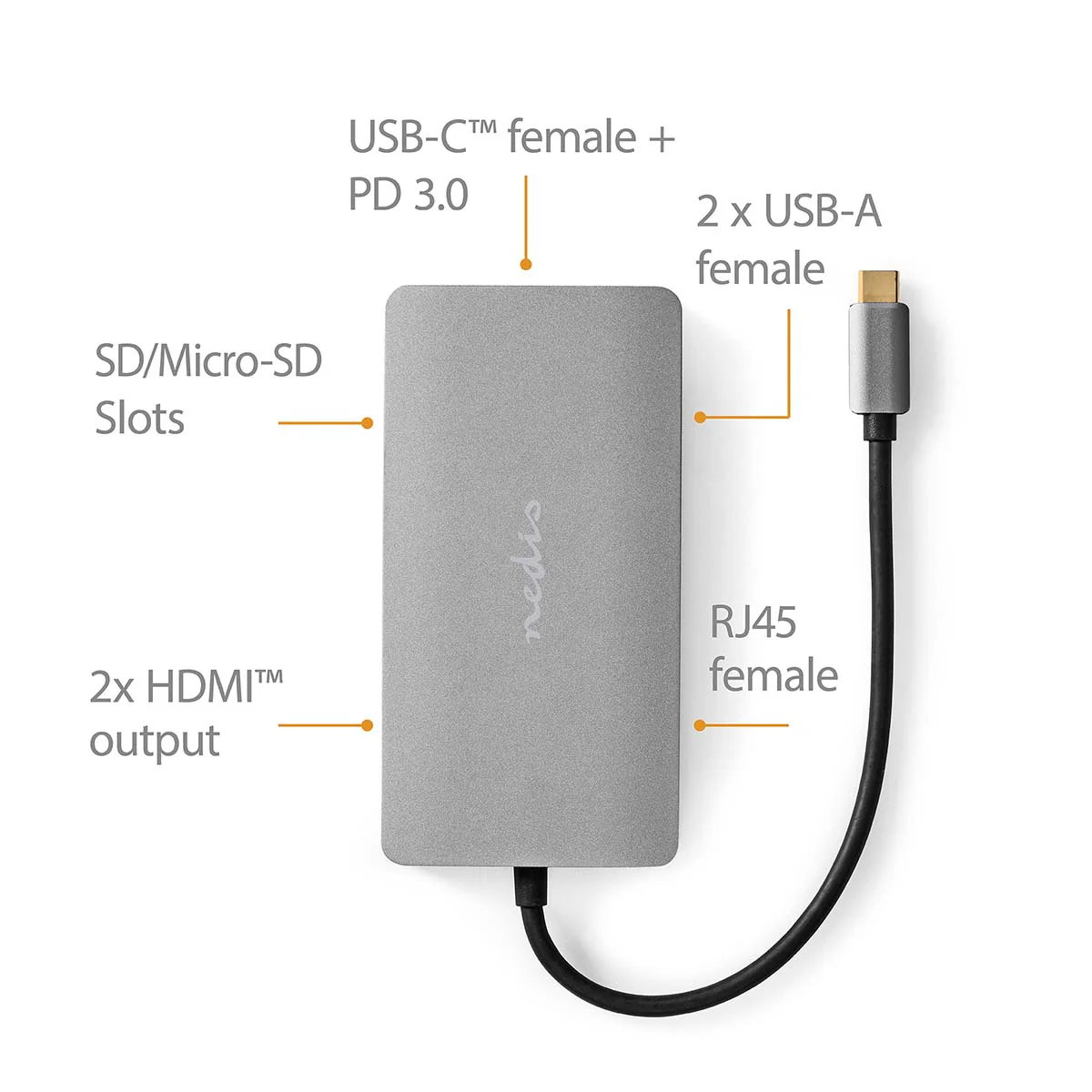 USB Multi-Port Adapter 7-in-1 - USB 3.2 Gen 1 - USB-C™ Male - Image 8