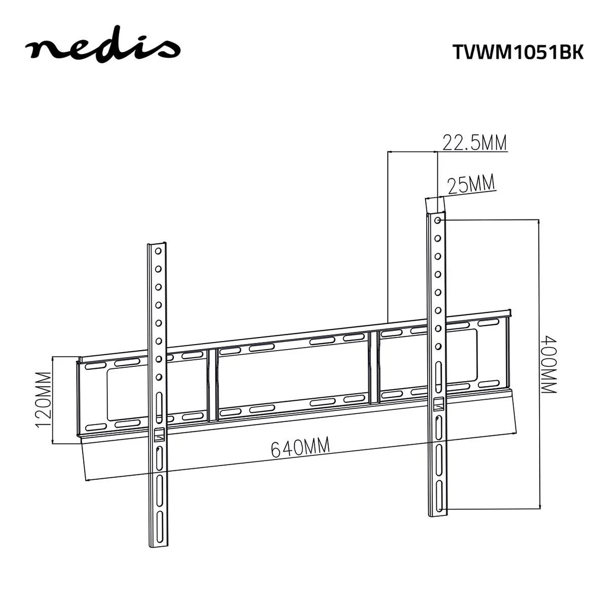 Vaste TV-Muurbeugel 37 - 70" - Maximaal schermgewicht: 35 kg - Minimale muurafstand: 23 mm - Image 6