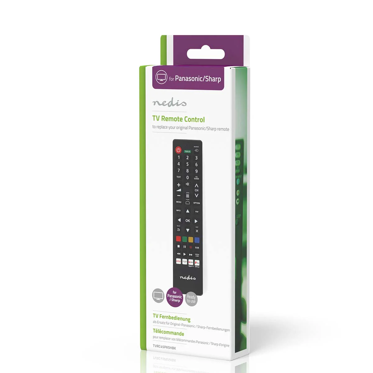 Vervangende Afstandsbediening Geschikt voor: Panasonic / Sharp - Voorgeprogrammeerd - 1 Apparaat - Image 3