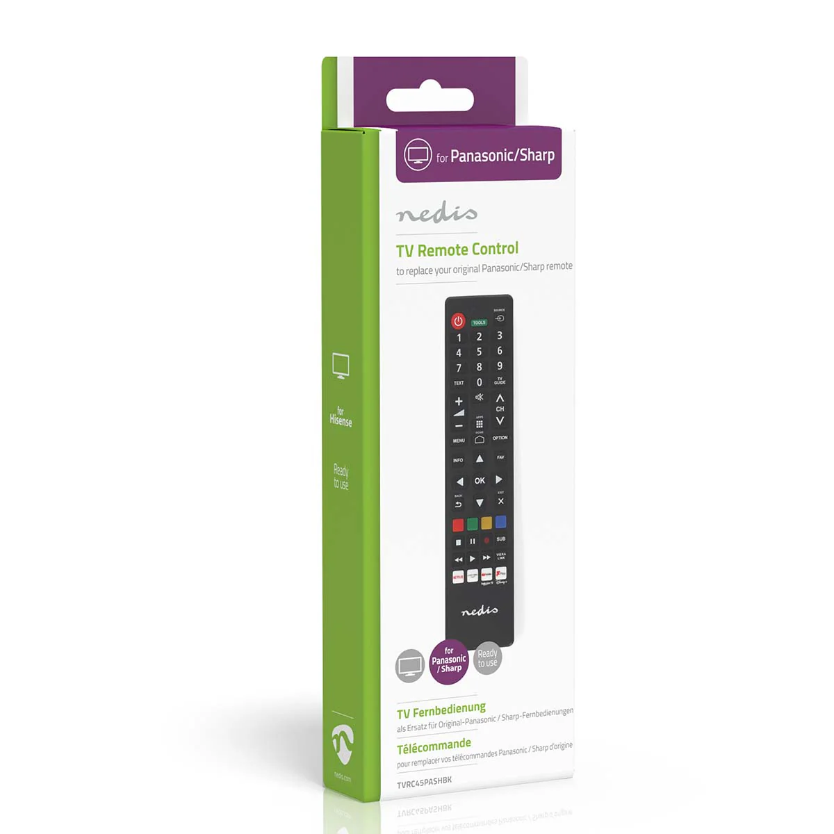 Vervangende Afstandsbediening Geschikt voor: Panasonic / Sharp - Voorgeprogrammeerd - 1 Apparaat - Image 4