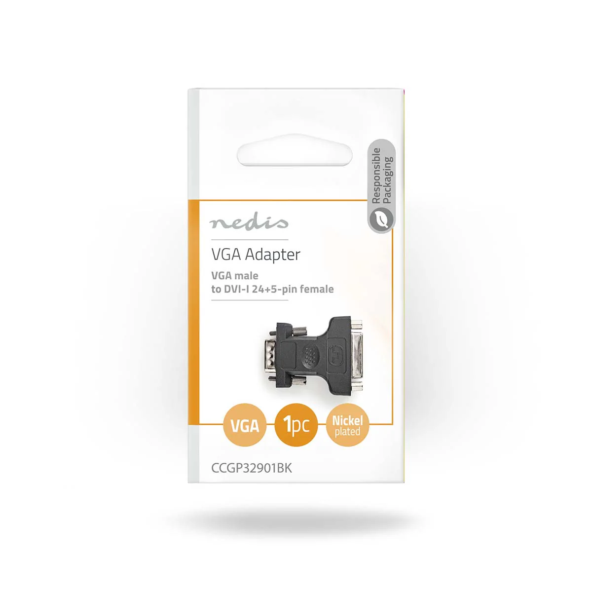 VGA-Adapter VGA Male - DVI-I 24+5-Pins Female - Vernikkeld - Image 4