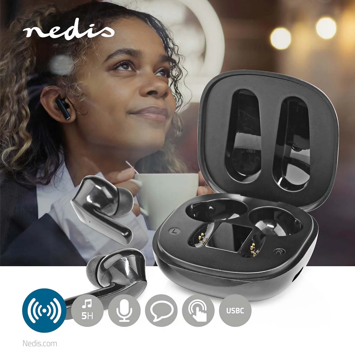 Volledig Draadloze Oordopjes Bluetooth® - Batterij 1 werkingstijd standaard verbruik: 300 min - Aanraakbediening - Image 6