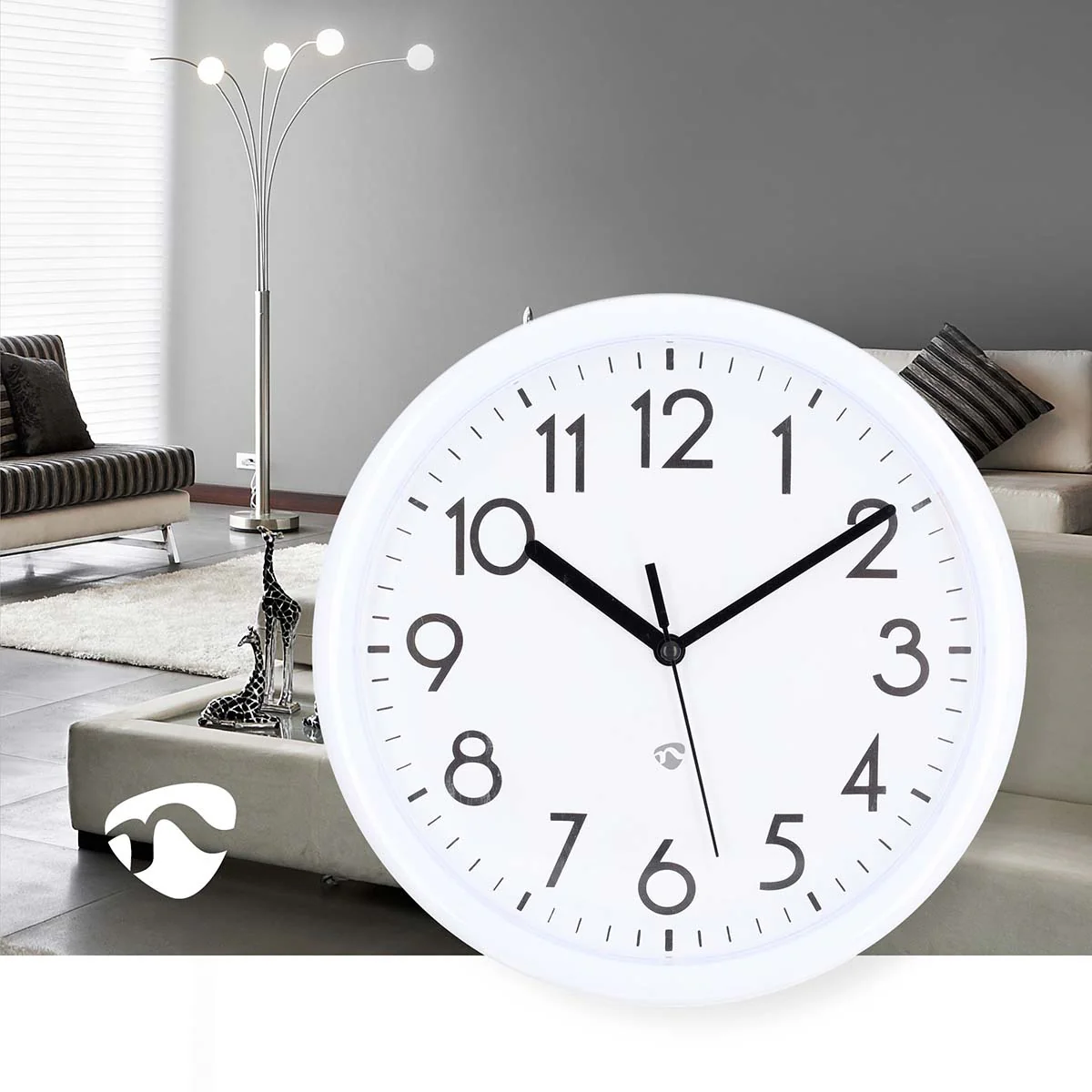 Wandklok Diameter: 220 mm - Kunststof - Wit - Image 3