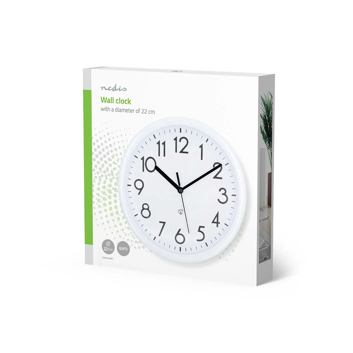 Wandklok Diameter: 220 mm - Kunststof - Wit - Image 6