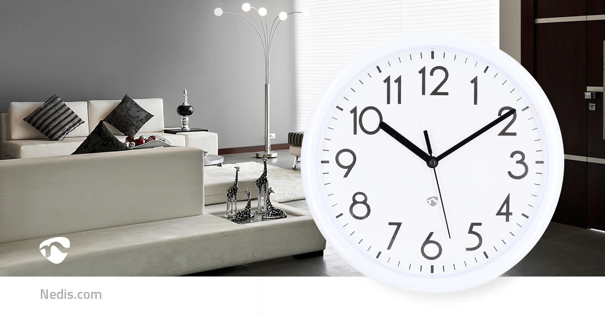 Wandklok Diameter: 220 mm - Kunststof - Wit - Image 7