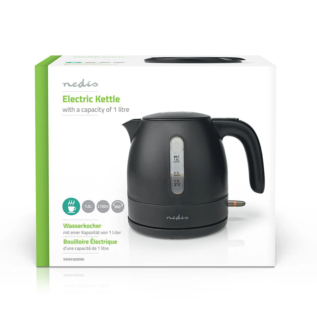 Waterkoker 1.0l - Roestvrij Staal - 360 graden draaibaar - Image 12