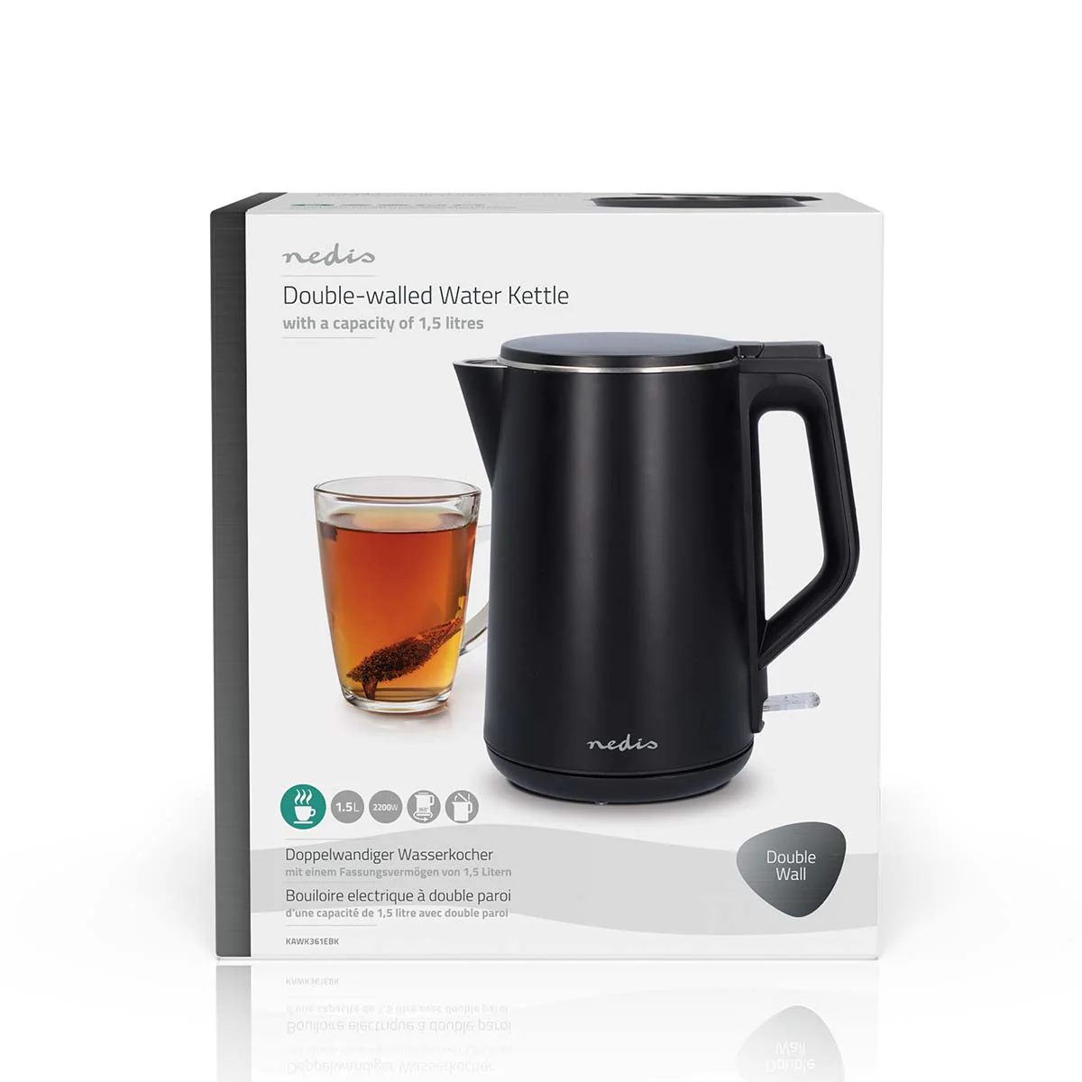 Waterkoker 1.5l - Kunststof - Zwart - Image 7