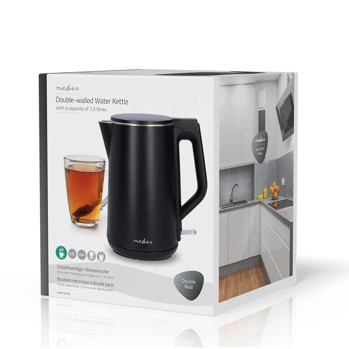Waterkoker 1.5l - Kunststof - Zwart - Image 8