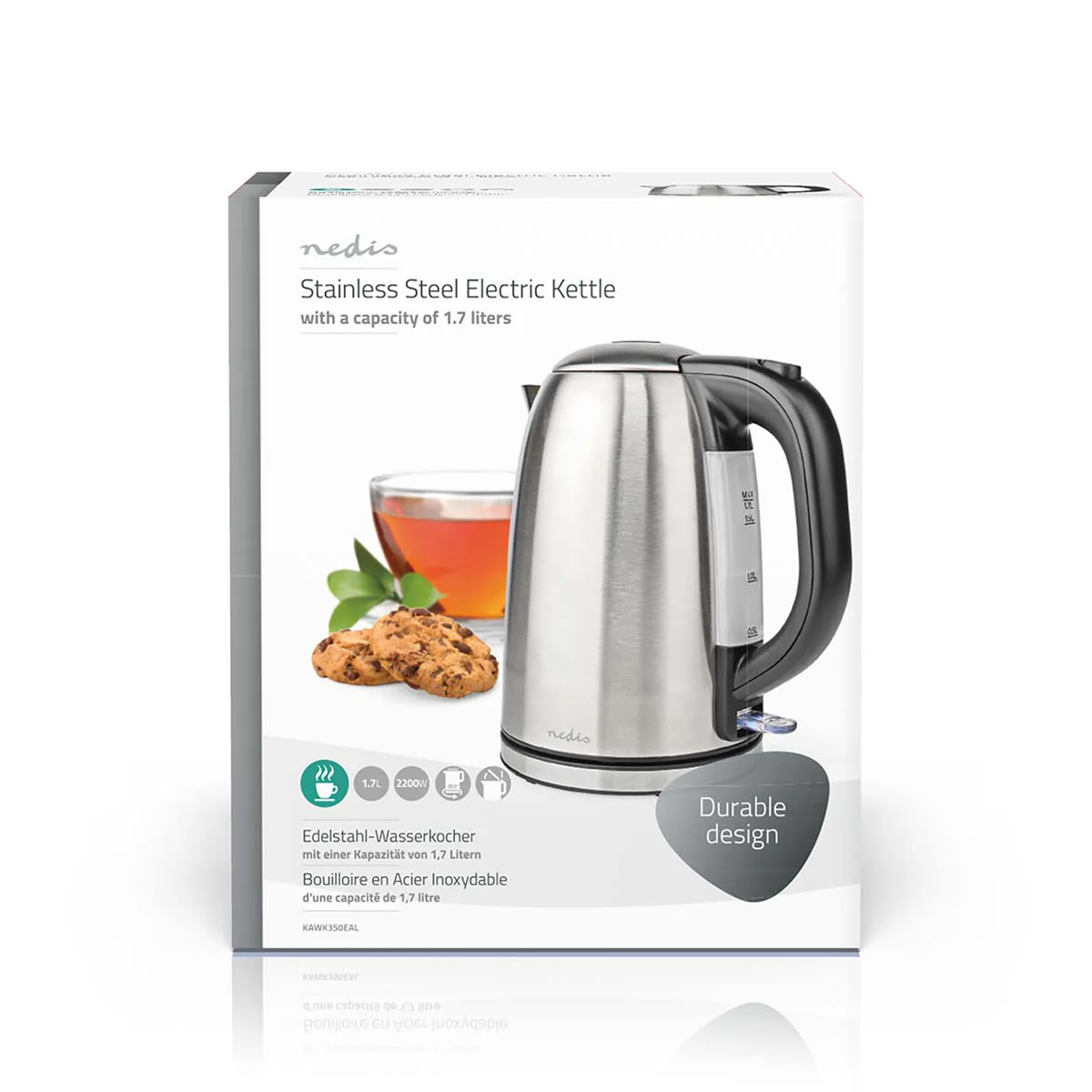 Waterkoker 1.7l - Roestvrij Staal - Zilver / Zwart - Image 16