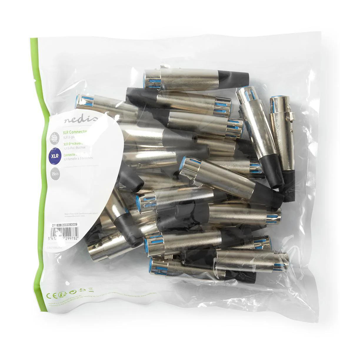 XLR-Connector Recht - Female - Vernikkeld - Image 6