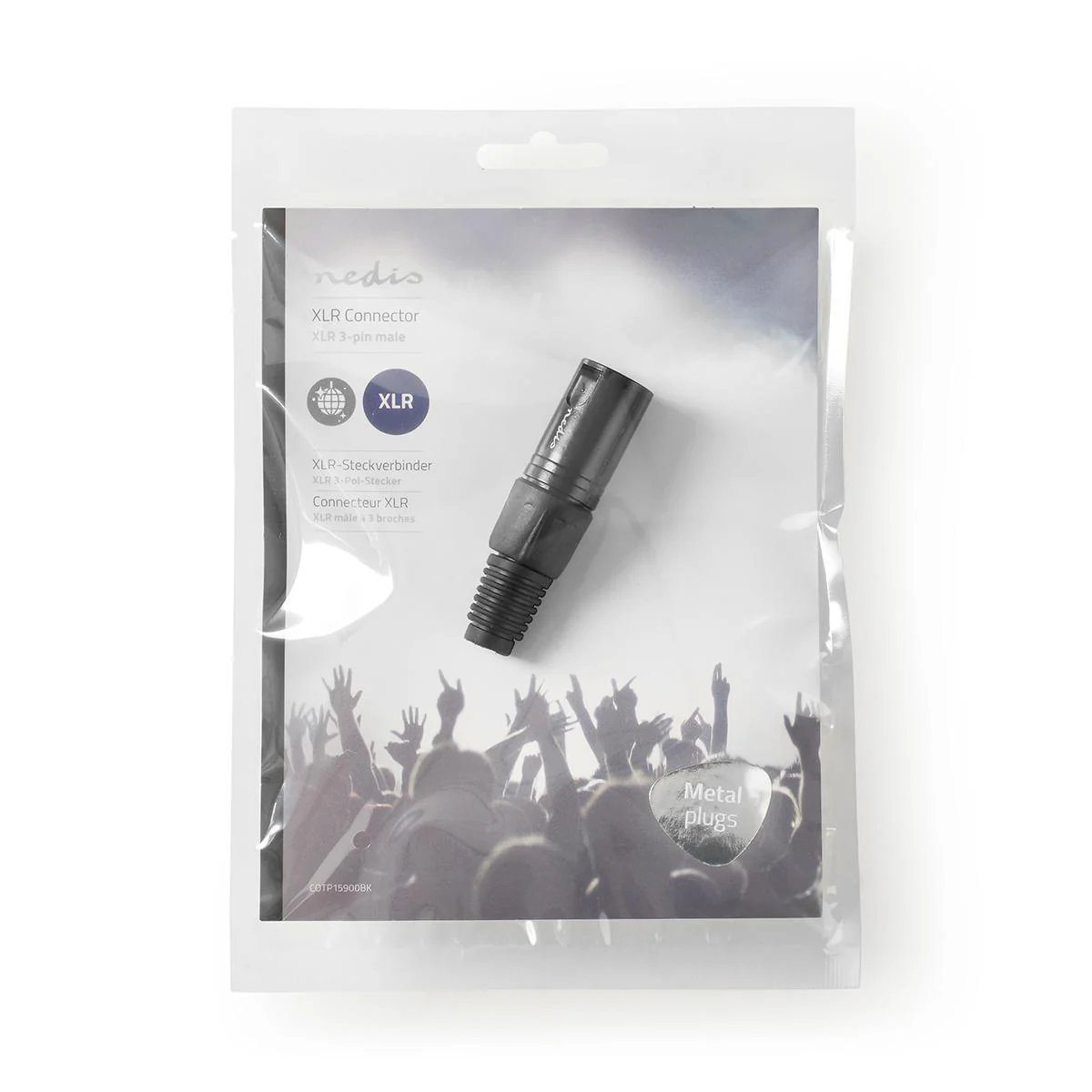 XLR-Connector Recht - Male - Vernikkeld - Image 4